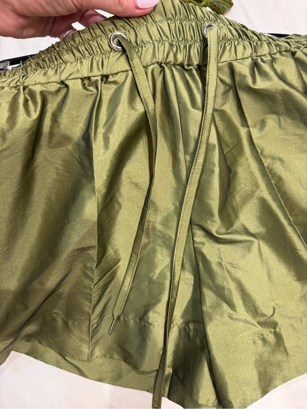 Sandro Green Satin Shorts - Picture 5 of 9